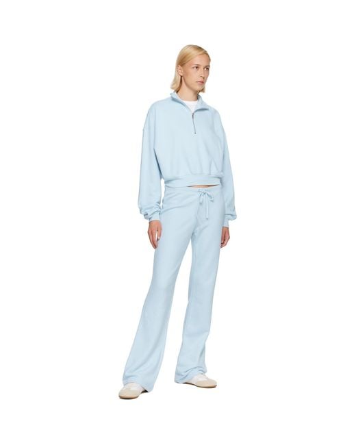 Skims Blue Drapey French Terry Straight Leg Lounge Pants