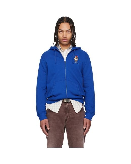 Polo Ralph Lauren Blue Long Sleeve Full Zip Hoodie for men