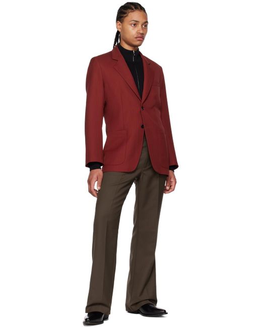 Second/Layer Red Saico Blazer for men