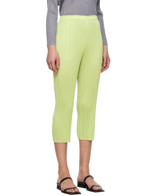 Pleats Please Issey Miyake Yellow Green Monthly Colors April Trousers