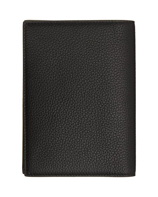 Tom Ford Black Soft Grain Leather T Line Passport Holder for men