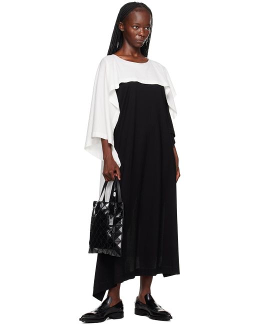 Issey Miyake White & Black Square One Midi Dress