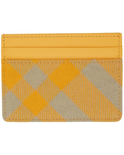 Burberry Yellow Check Card Holder for men