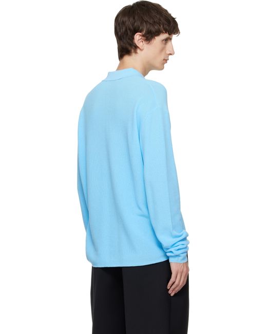 Jacquemus Blue 'Le Polo Tricot' Polo for men