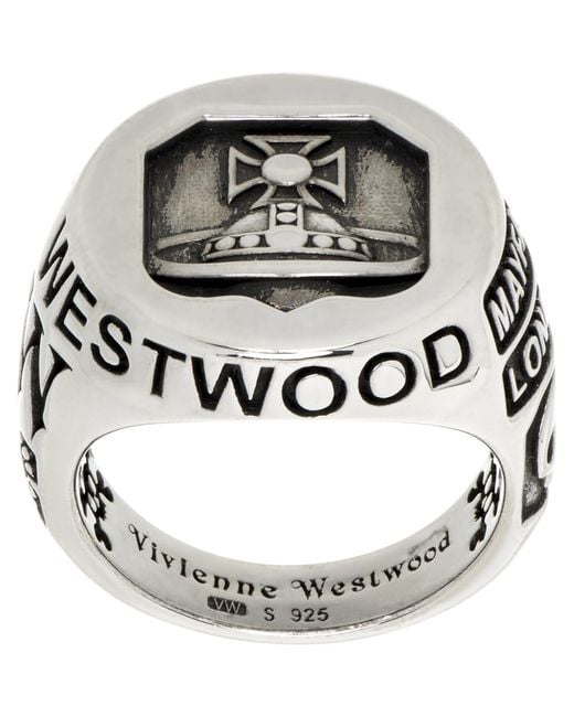 Vivienne Westwood Metallic Lancelot Chevalier Ring for men