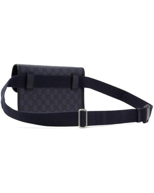 Gucci Black Navy Small Ophidia gg Belt Bag for men