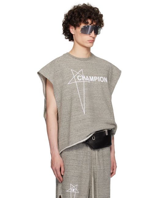 Rick Owens Black Champion Edition Micro Tatlin Tank Top for men