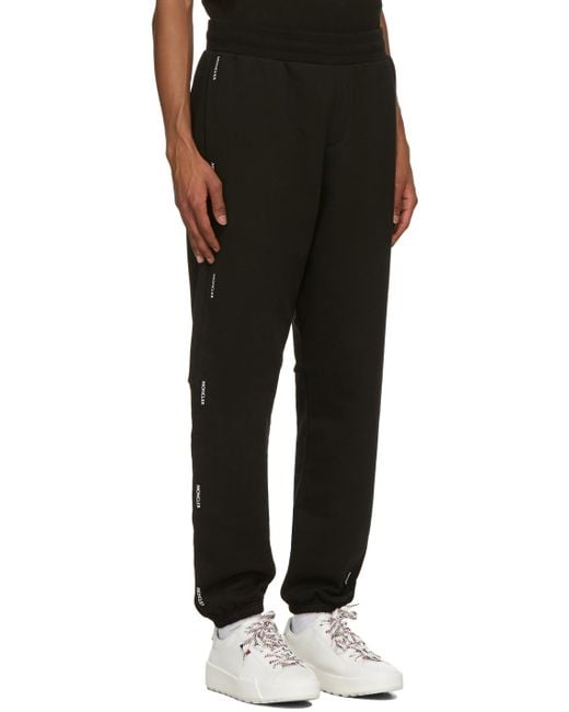 Moncler Black French Terry Lounge Pants for Men | Lyst