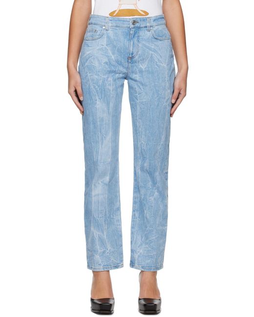 Stella McCartney Blue Crinkle Wash Jeans