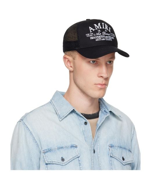 Amiri Blue 'Arts District' Trucker Cap for men