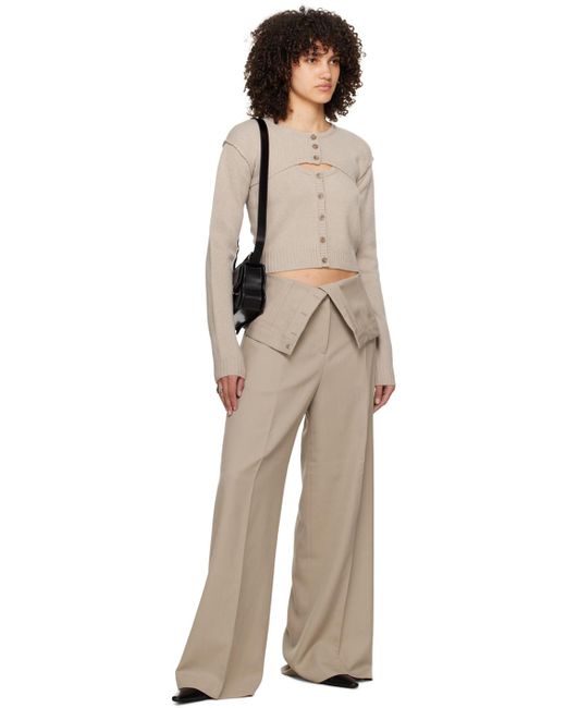 Acne Natural Beige Tailored Trousers