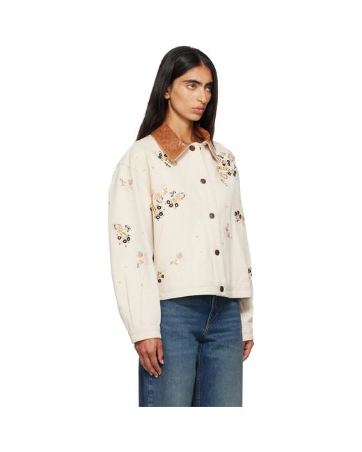 Isabel Marant White Lavine Denim Jacket
