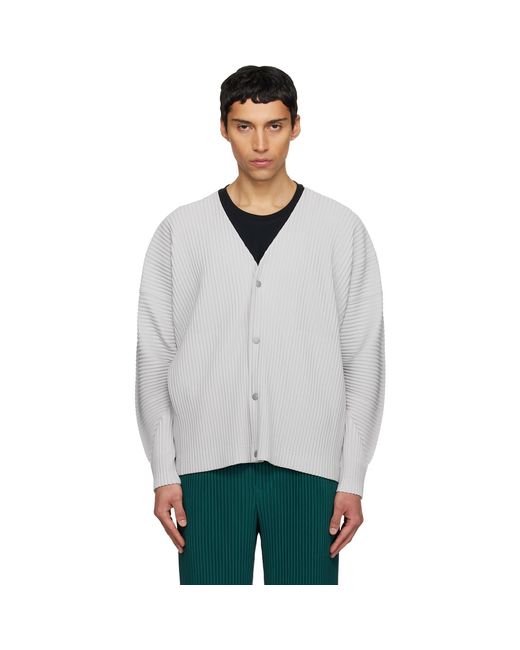 Homme Plissé Issey Miyake Gray Color Pleats 1 Cardigan for men