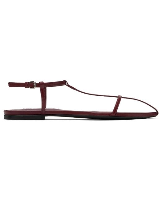 Jil Sander Black Burgundy Pointed Toe Sandals