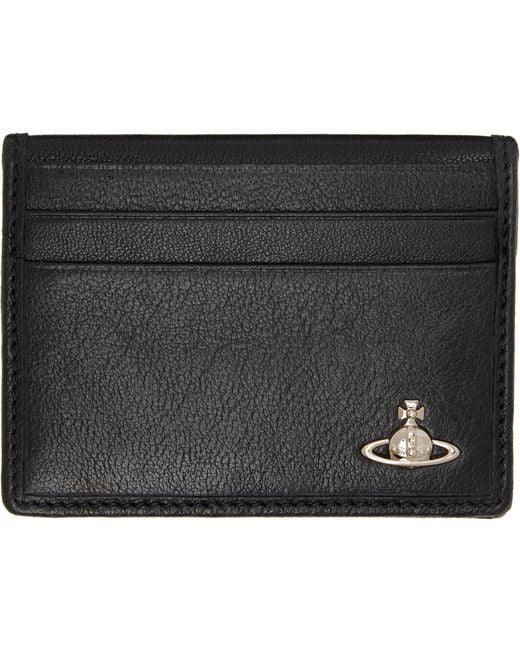 Vivienne Westwood Black Orb Bifold Card Holder for men