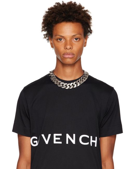 Givenchy Metallic Silver Medium G Chain Necklace for men