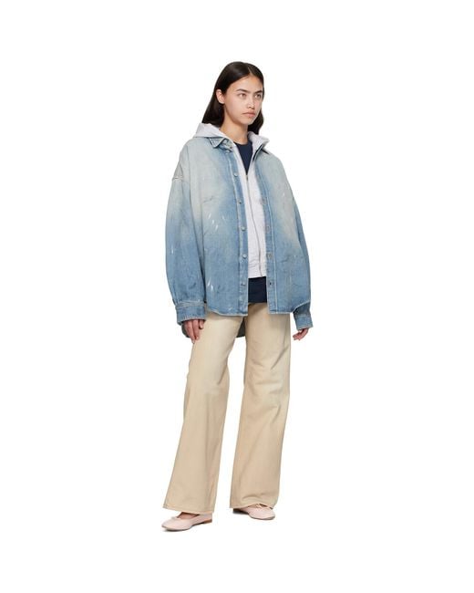 Acne Blue Button-Up Denim Shirt