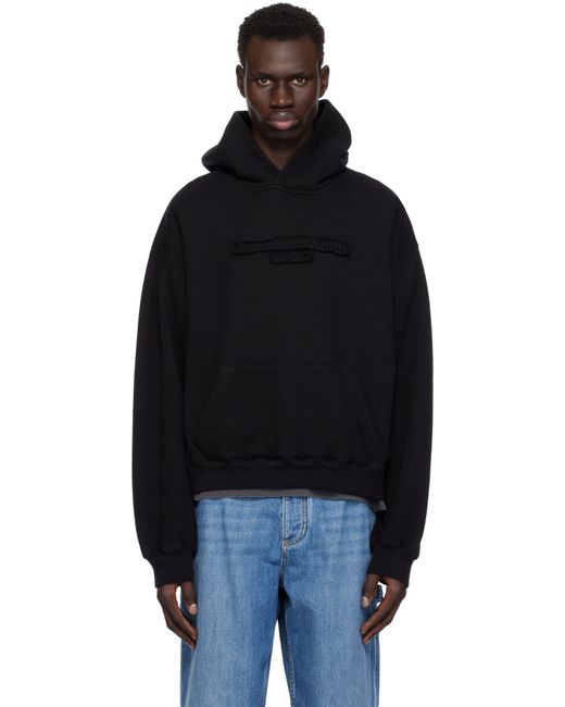 Alexander Wang Black Oversize Logo Hoodie for men