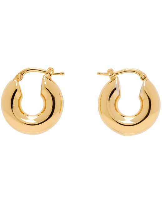 Jil Sander Black Gold Chunky Hoop Earrings