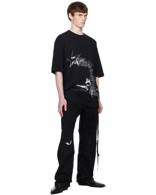 Ann Demeulemeester Black Dieter Sketchbook High Comfort T-Shirt for men