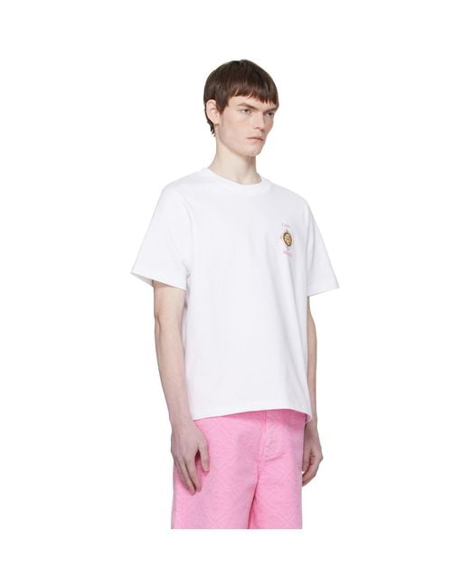 Casablanca White 'Plafond Orne De Musique' Short Sleeve T-Shirt for men