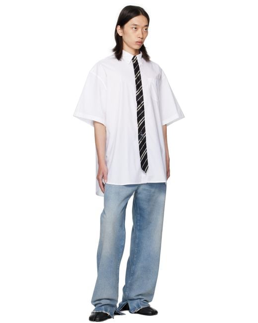 Vetements White Tie Short-Sleeve Shirt for men