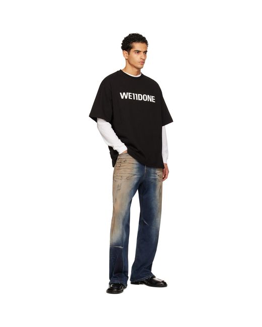 we11done Black T-Shirt for men
