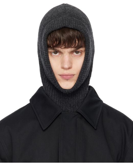 【新品】lemaire hood バラクラバ　ニット　フード　黒　Sサイズ 新品】lemaire hood バラクラバ ニット フード 黒 Sサイズ 【公式通販】