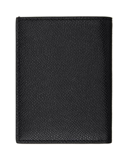 Tom Ford Black Small Grain Leather Folding Card Holder for men