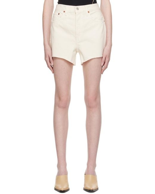 Re/done Multicolor Off-white 90s Low Slung Denim Shorts