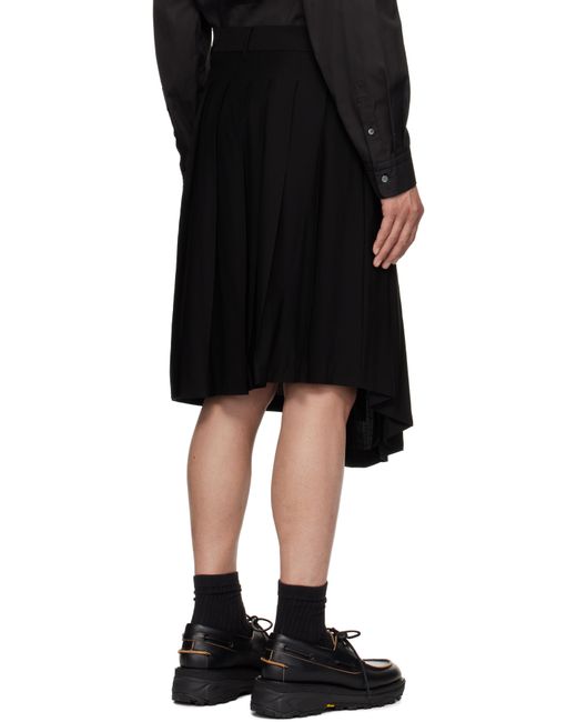 メンズ Feng Chen Wang ブラック プリーツスカート Black