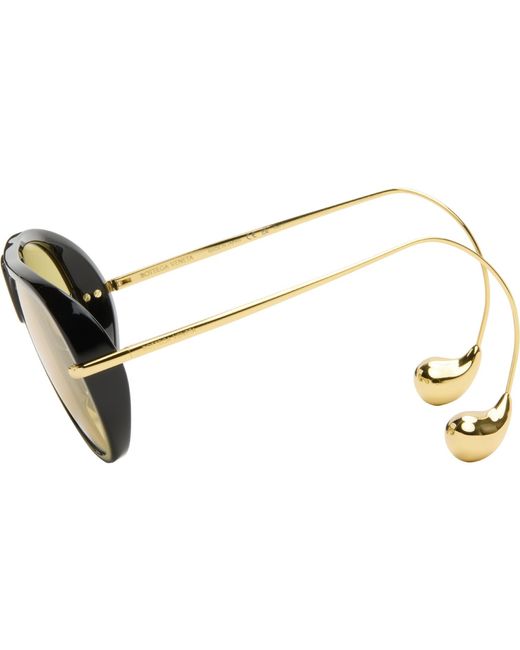 Bottega Veneta Black Drop Aviator Sunglasses for men