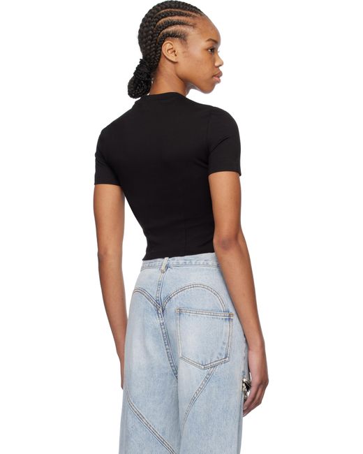 Area Black Crystal Bustier Cup T-Shirt