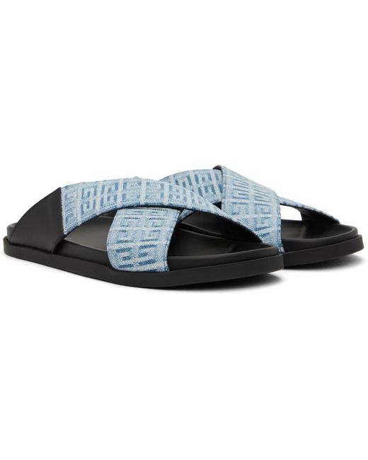 Givenchy Black Blue G Plage Sandals for men