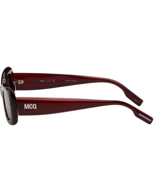 McQ Alexander McQueen Black Mcq Burgundy Oval Sunglasses for men