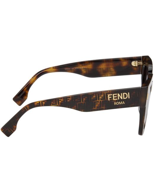 Fendi Black Tortoiseshell Roma Sunglasses