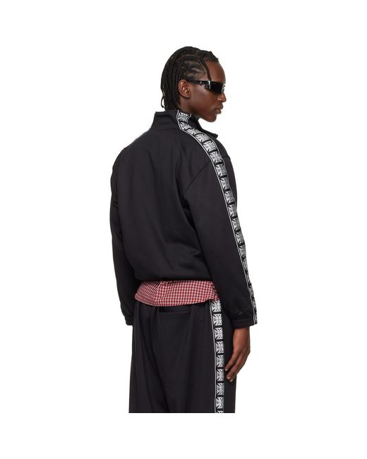 Vetements Black Biker Cross Tape Zip-Up Track Jacket for men