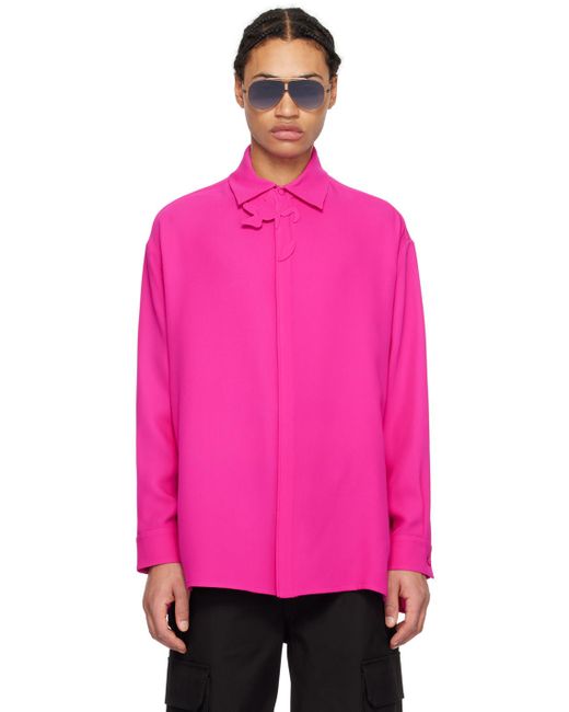 Chemise rose à appliqué Valentino pour homme en coloris Pink