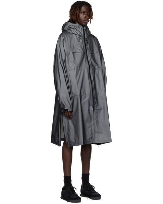 Y-3 Black Two-way Zip Rain Coat for men