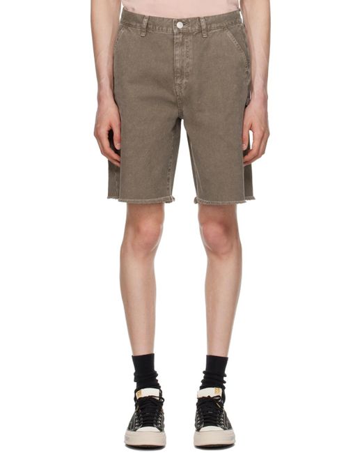 John Elliott Brown Cut-Off Shorts for men