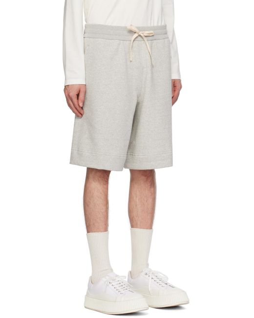 Jil Sander Natural Gray Drawstring Shorts for men