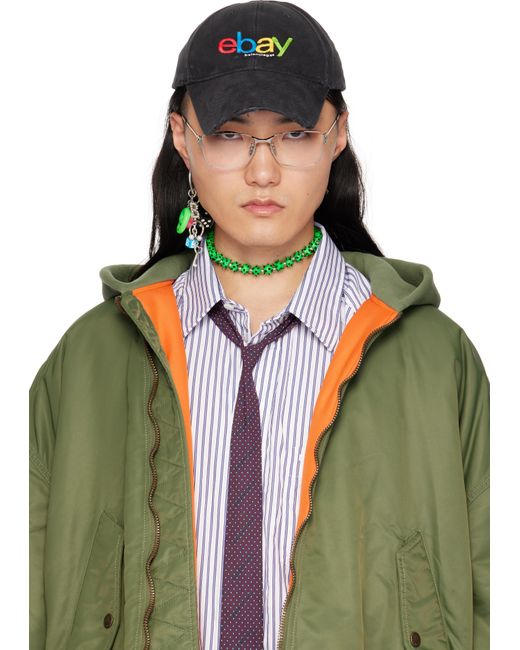 メンズ Balenciaga グリーン＆シルバー Malibu シリコン