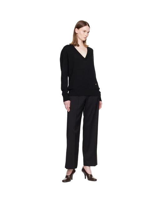 Balmain Black V-Neck Light Sweater