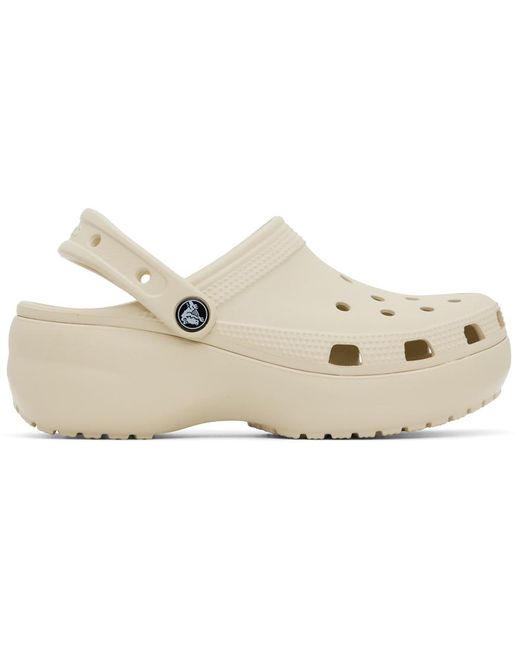 Crocs™ Rubber Beige Classic Platform Clogs in Bone (Black) Lyst Canada