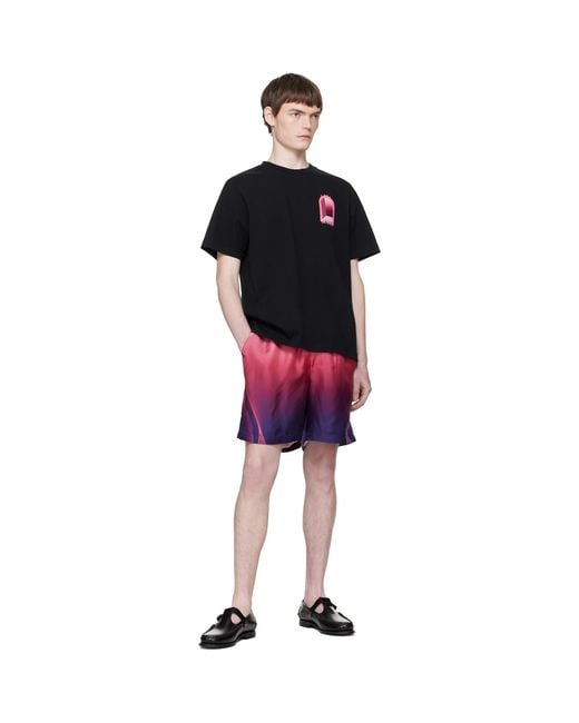 Casablanca Black Arches Short Sleeve T‑Shirt for men