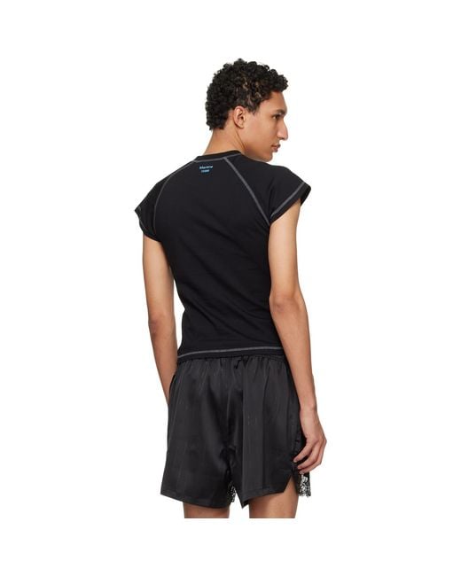 Martine Rose Black Raglan Shrunken T-Shirt for men