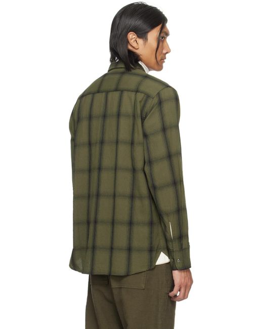 Chemise kaki à poche carrée Universal Works pour homme en coloris Green