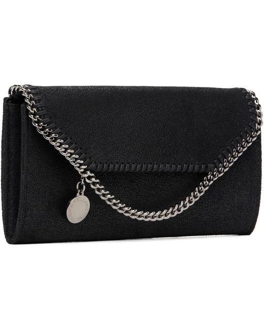 Stella McCartney Black Falabella Wallet-On-Chain Crossbody Bag
