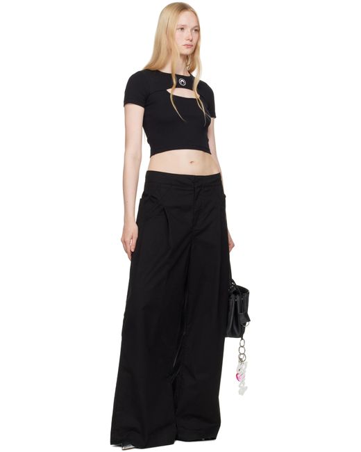 Marine Serre Moon ロゴ リブ カットアウト Tシャツ Moon Logo Ribbed Jersey Cut-Out T-Shirt • Marine Serre