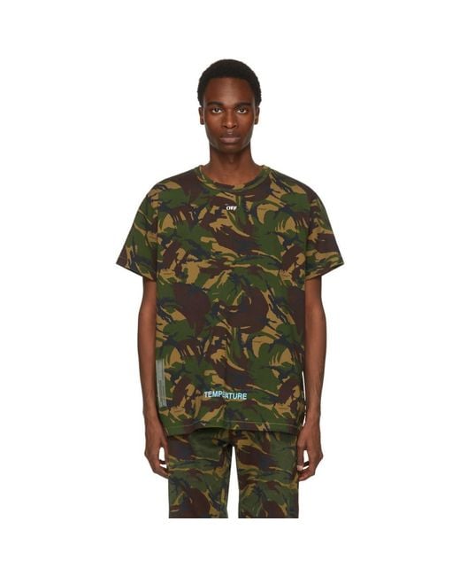 Off-White c/o Virgil Abloh Green Camouflage Arrows T-shirt for men